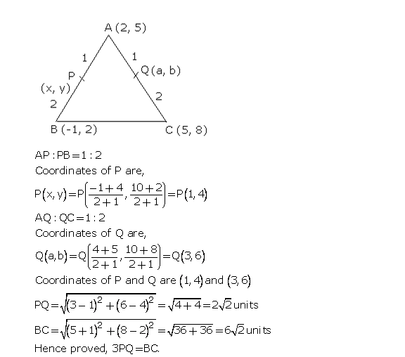 Frank ICSE Solutions for Class 10 Maths Distance and Section Formulae Ex 12.2 20