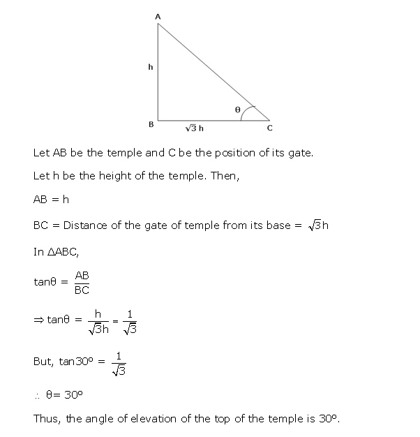 Frank ICSE Solutions for Class 10 Maths Heights and Distances Ex 22.1 1