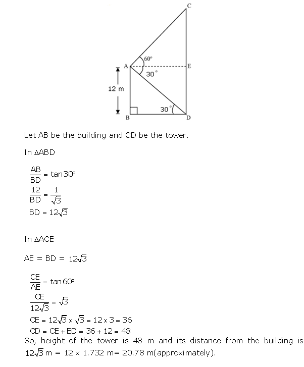 Frank ICSE Solutions for Class 10 Maths Heights and Distances Ex 22.1 17