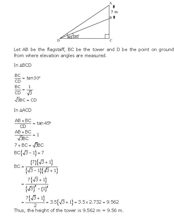 Frank ICSE Solutions for Class 10 Maths Heights and Distances Ex 22.1 19