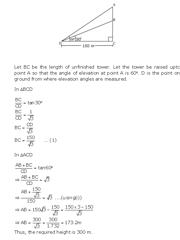 Frank ICSE Solutions for Class 10 Maths Heights and Distances Ex 22.1 20