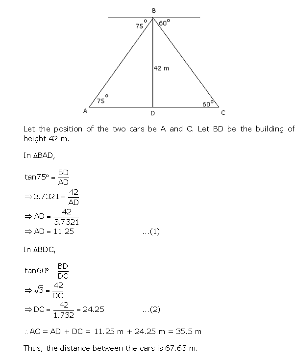 Frank ICSE Solutions for Class 10 Maths Heights and Distances Ex 22.1 28