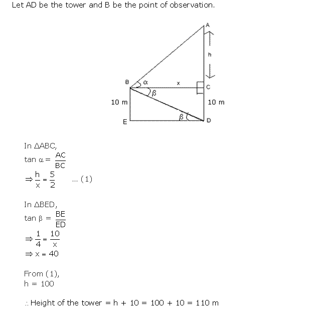 Frank ICSE Solutions for Class 10 Maths Heights and Distances Ex 22.1 36