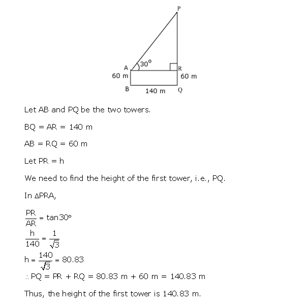 Frank ICSE Solutions for Class 10 Maths Heights and Distances Ex 22.1 42