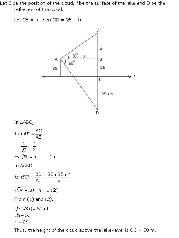 Frank ICSE Solutions for Class 10 Maths Heights and Distances Ex 22.1 45