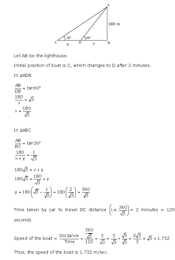 Frank ICSE Solutions for Class 10 Maths Heights and Distances Ex 22.1 47