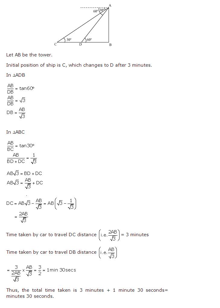 Frank ICSE Solutions for Class 10 Maths Heights and Distances Ex 22.1 49