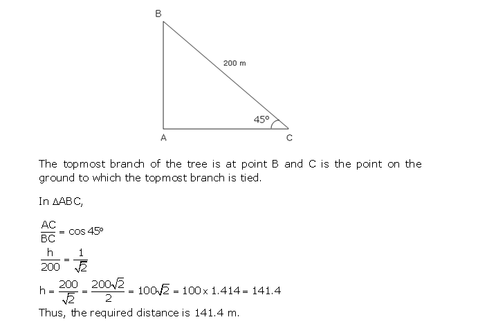 Frank ICSE Solutions for Class 10 Maths Heights and Distances Ex 22.1 9