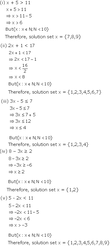 Frank ICSE Solutions for Class 10 Maths Linear Inequations Ex 5.1 1