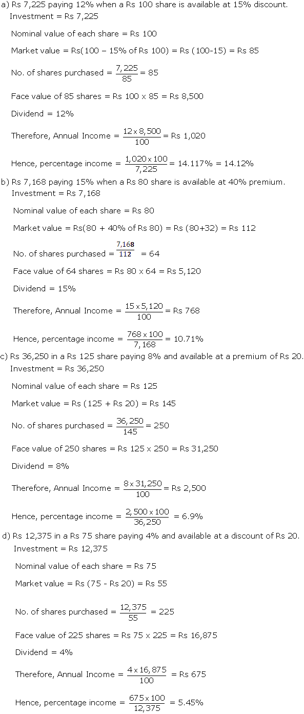 Frank ICSE Solutions for Class 10 Maths Shares and Dividends Ex 4.1 3