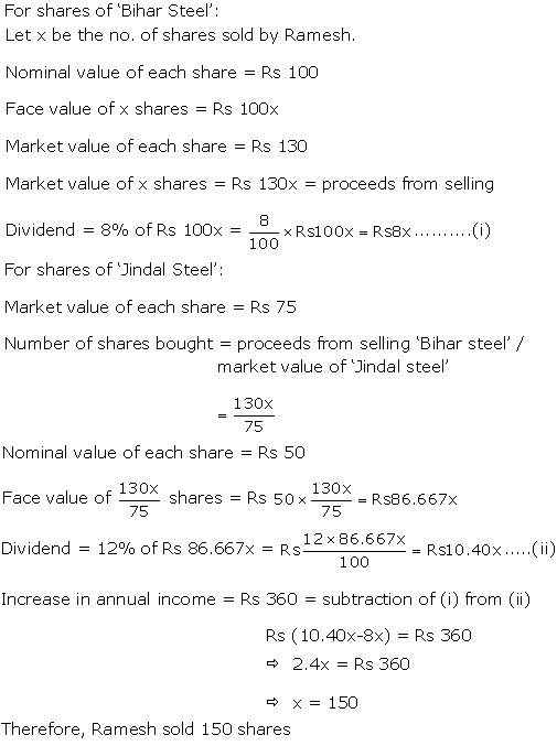 Frank ICSE Solutions for Class 10 Maths Shares and Dividends Ex 4.3 1