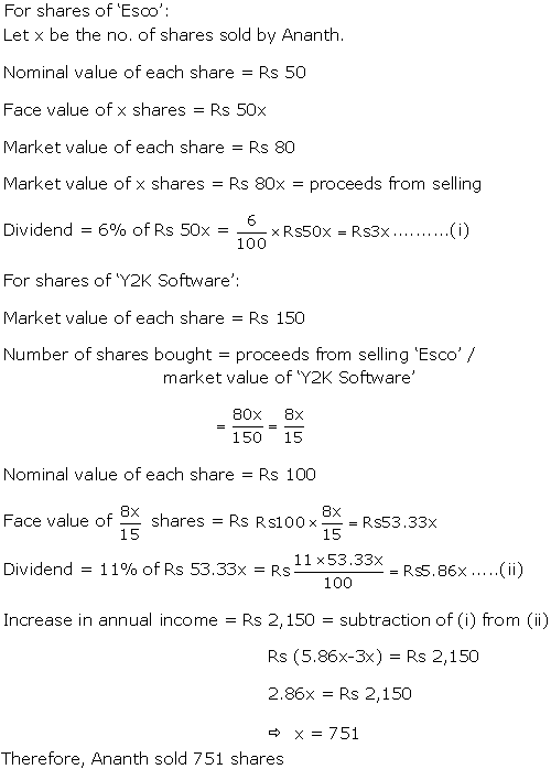 Frank ICSE Solutions for Class 10 Maths Shares and Dividends Ex 4.3 3