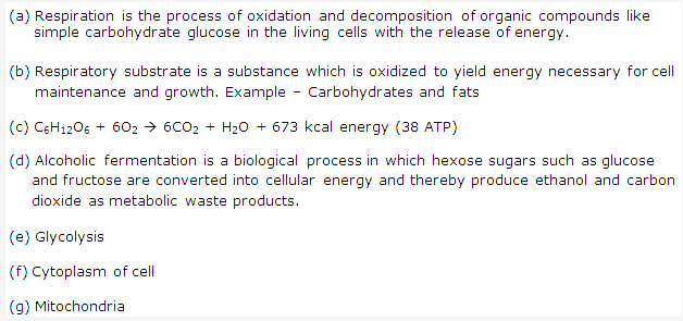 Frank ICSE Solutions for Class 9 Biology - Respiration in Plants 1