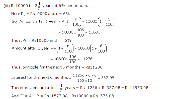 Frank ICSE Solutions for Class 9 Maths Compound Interest Ex 3.1 3