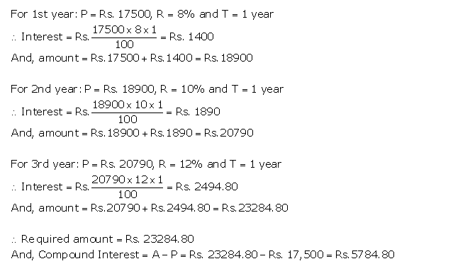 Frank ICSE Solutions for Class 9 Maths Compound Interest Ex 3.1 6