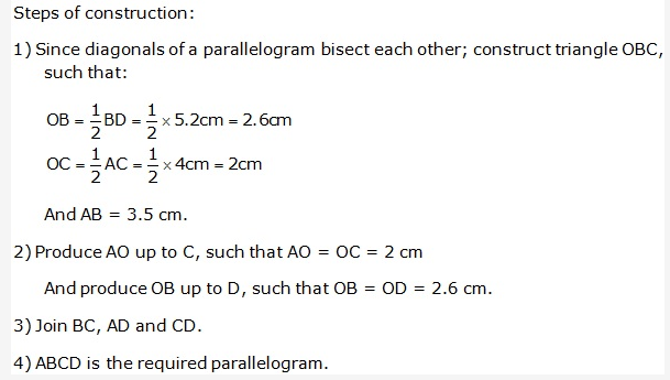 Frank ICSE Solutions for Class 9 Maths - Constructions of Quadrilaterals 8