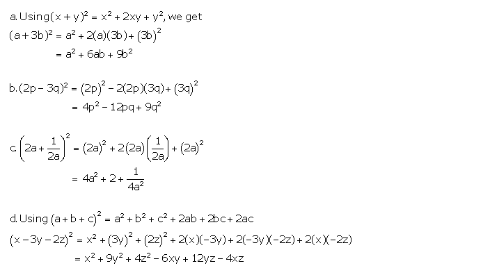 Frank ICSE Solutions for Class 9 Maths Expansions Ex 4.1 2