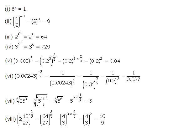 Frank ICSE Solutions for Class 9 Maths Indices Ex 9.1 1