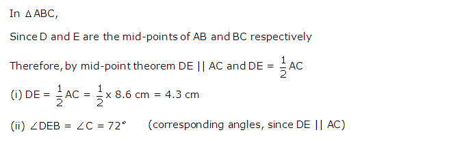 Frank ICSE Solutions for Class 9 Maths Mid-point and Intercept Theorems Ex 15.1 1