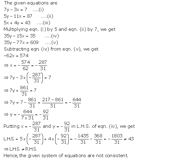 Frank ICSE Solutions for Class 9 Maths Simultaneous Linear Equations Ex 8.1 43