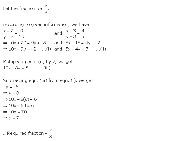 Frank ICSE Solutions for Class 9 Maths Simultaneous Linear Equations Ex 8.3 8