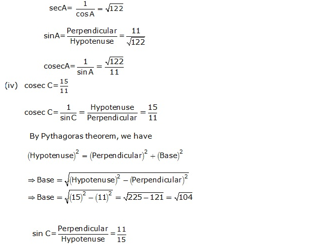 Frank ICSE Solutions for Class 9 Maths Trigonometrical Ratios Ex 26.1 4