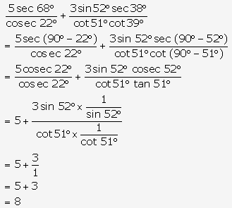 Frank ICSE Solutions for Class 9 Maths - Trigonometrical Ratios of Standard Angles 104