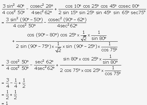 Frank ICSE Solutions for Class 9 Maths - Trigonometrical Ratios of Standard Angles 119