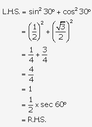 Frank ICSE Solutions for Class 9 Maths - Trigonometrical Ratios of Standard Angles 132