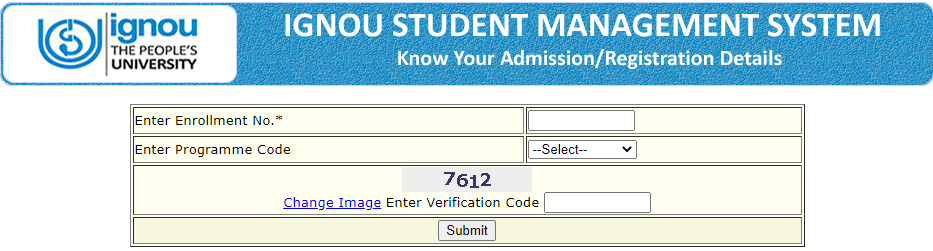 IGNOU Registration Status