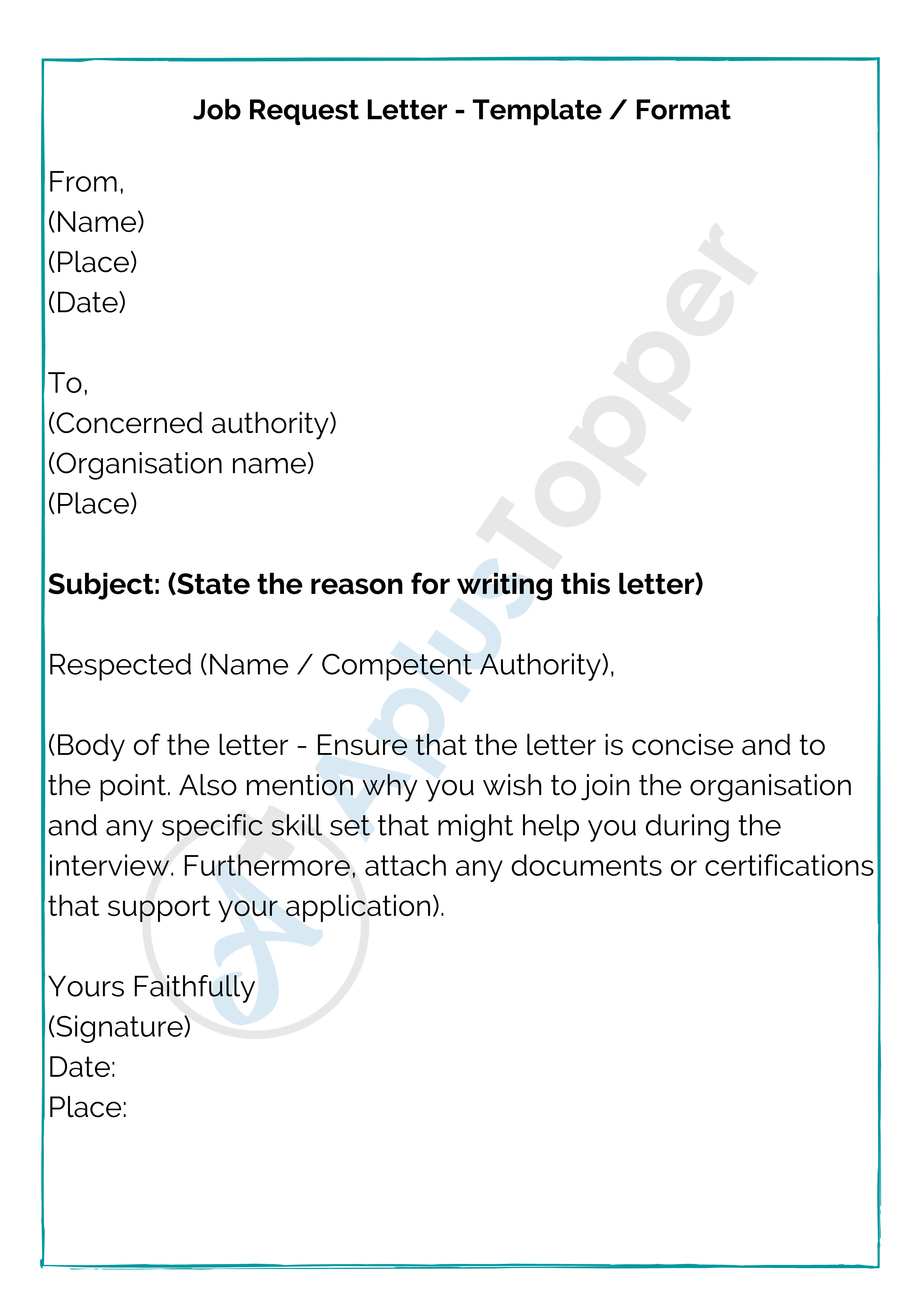 Job Request Letter - Template _ Format