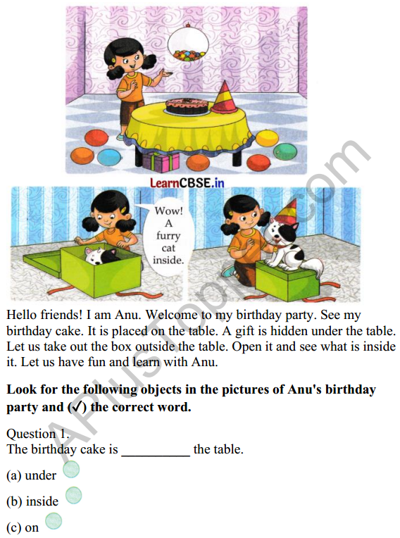 Joyful Class 1 Mathematics Worksheet Chapter 1 Finding the Furry Cat! (Pre-number Concepts) 1