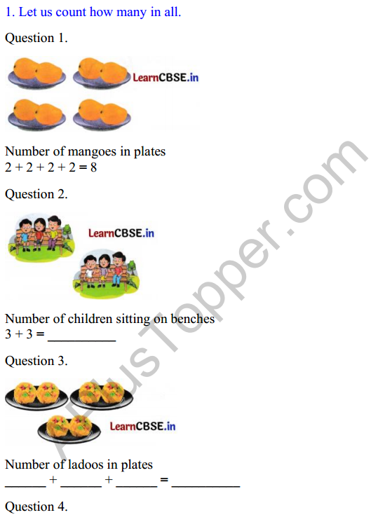 Joyful Class 1 Mathematics Worksheet Chapter 11 How Many Times (Multiplication) 1