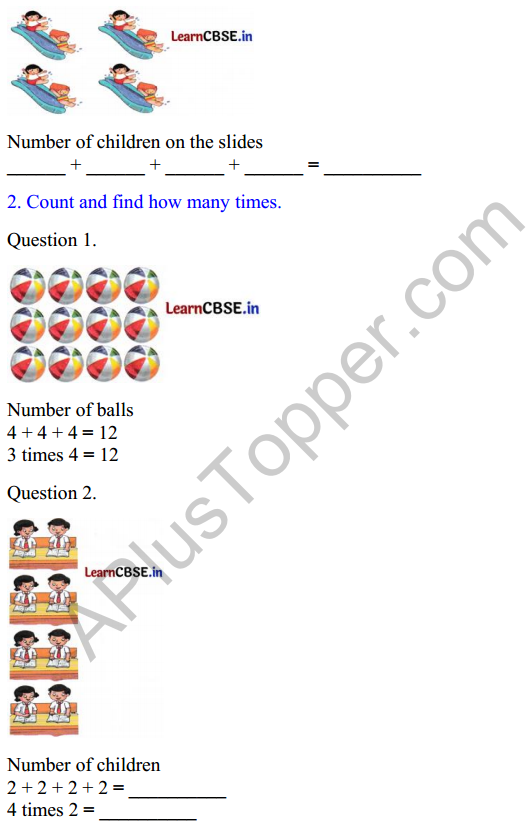 Joyful Class 1 Mathematics Worksheet Chapter 11 How Many Times (Multiplication) 2