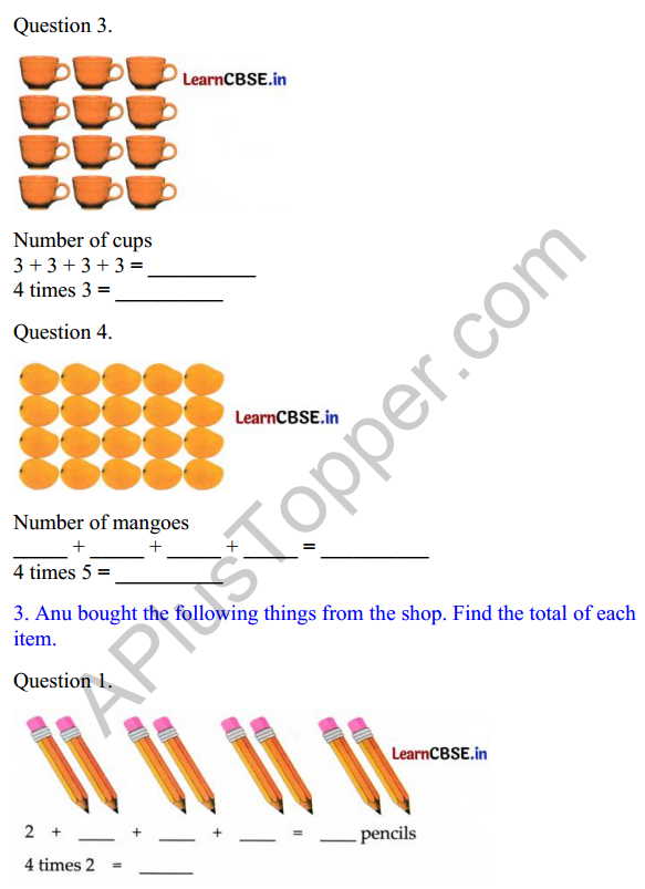 Joyful Class 1 Mathematics Worksheet Chapter 11 How Many Times (Multiplication) 3