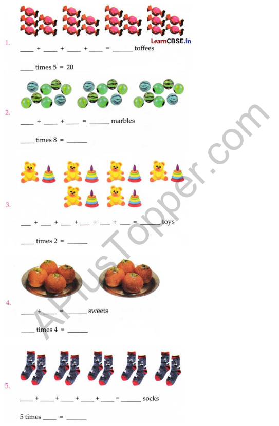 Joyful Class 1 Mathematics Worksheet Chapter 11 How Many Times (Multiplication) 5