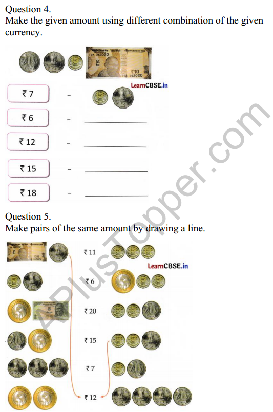 Joyful Class 1 Mathematics Worksheet Chapter 12 How Much Can We Spend (Money) 3