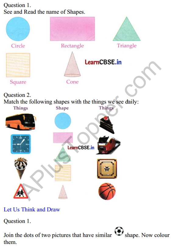 Joyful Class 1 Mathematics Worksheet Chapter 2 What is Long What is Round (Shapes) 4