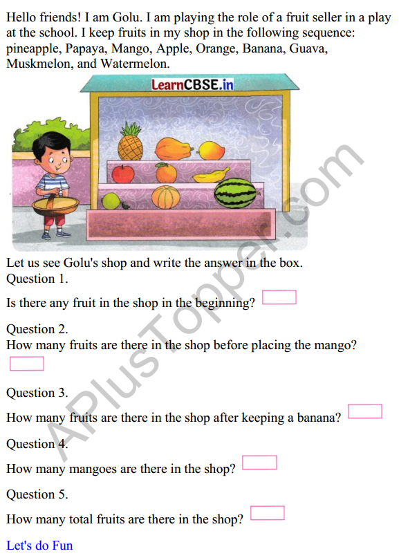 Joyful Class 1 Mathematics Worksheet Chapter 3 Mango Treat (Numbers 1 to 9) 1