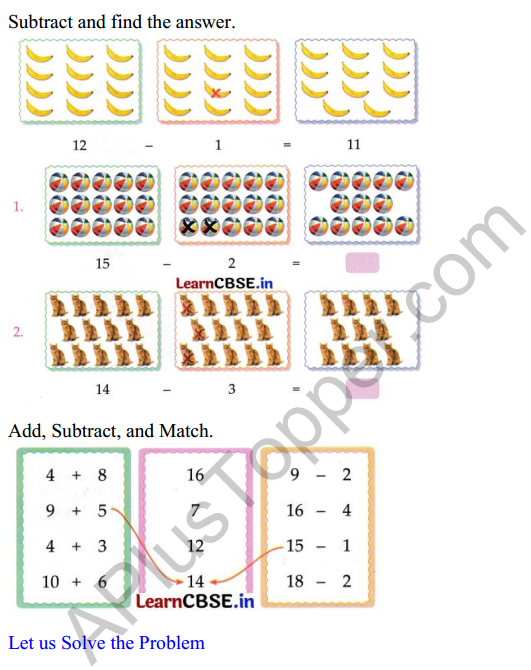 Joyful Class 1 Mathematics Worksheet Chapter 6 Vegetable Farm (Addition and Subtraction up to 20) 5