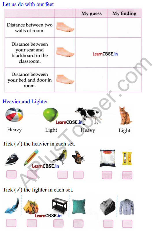 Joyful Class 1 Mathematics Worksheet Chapter 7 Lina’s Family (Measurement) 10