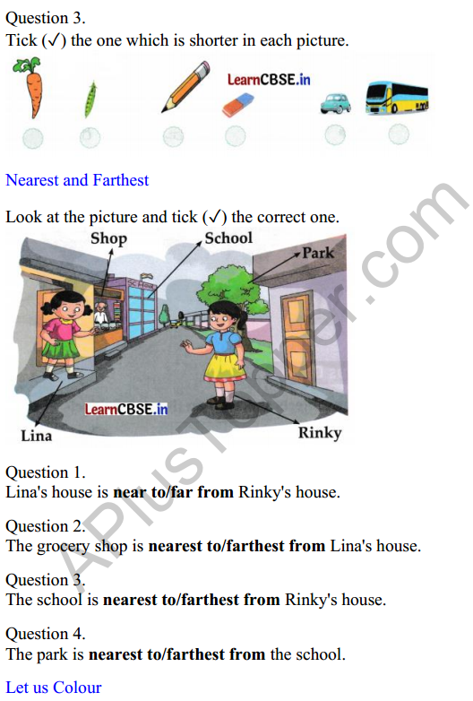 Joyful Class 1 Mathematics Worksheet Chapter 7 Lina’s Family (Measurement) 3