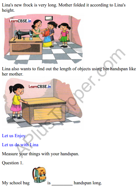 Joyful Class 1 Mathematics Worksheet Chapter 7 Lina’s Family (Measurement) 6