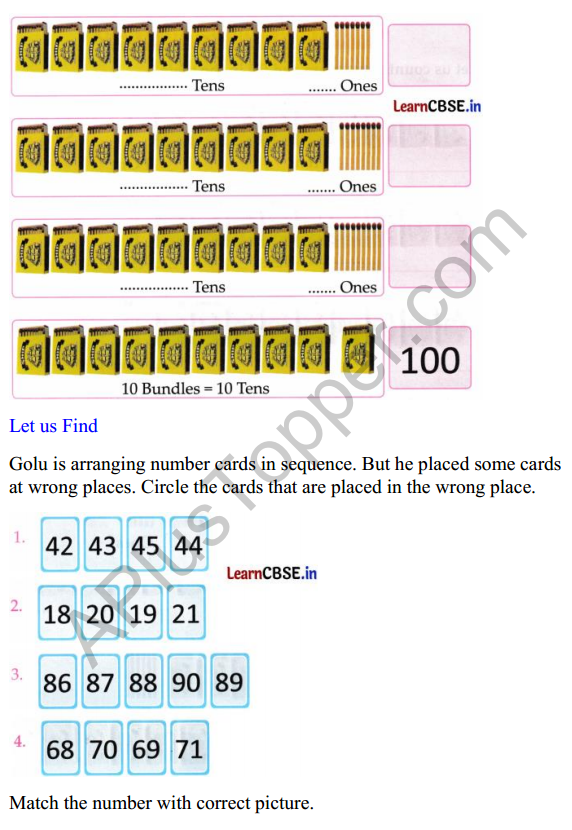 Joyful Class 1 Mathematics Worksheet Chapter 8 Fun with Numbers (Numbers 21 to 99) 10