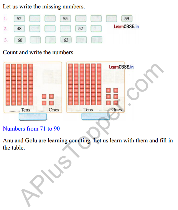 Joyful Class 1 Mathematics Worksheet Chapter 8 Fun with Numbers (Numbers 21 to 99) 6