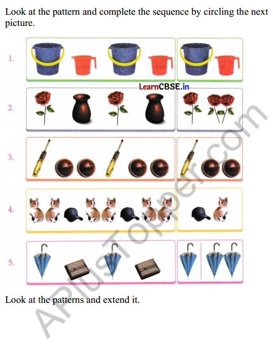 Joyful Class 1 Mathematics Worksheet Chapter 9 Utsav (Patterns) 2