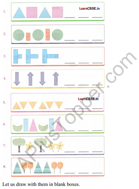 Joyful Class 1 Mathematics Worksheet Chapter 9 Utsav (Patterns) 3