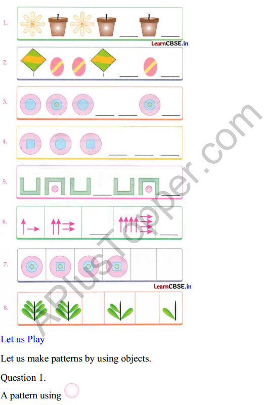 Joyful Class 1 Mathematics Worksheet Chapter 9 Utsav (Patterns) 4