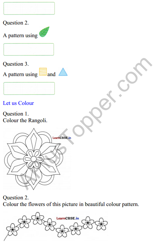 Joyful Class 1 Mathematics Worksheet Chapter 9 Utsav (Patterns) 5