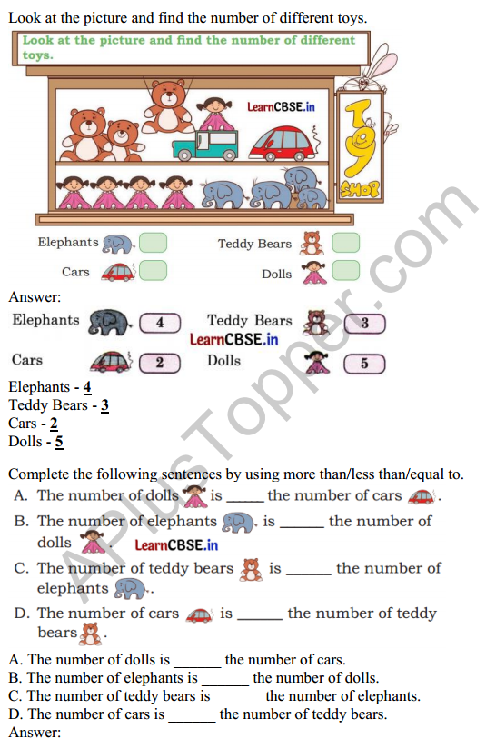 Joyful Mathematics Class 1 Solutions Chapter 13 So Many Toys (Data Handling) 1